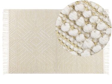 Teppich Wolle beige 160 x 230 cm geometrisches Muster MAVIKENT