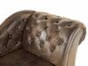 Right Hand Chaise Lounge Faux Suede Brown NIMES_697503