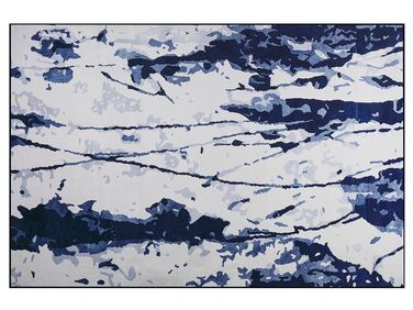 Teppich weiss / blau 160 x 230 cm Kurzflor IZMIT