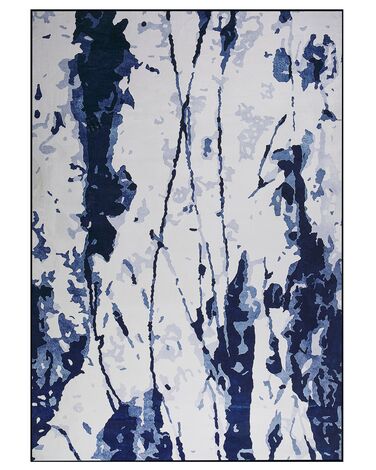 Teppich weiß/blau 160 x 230 cm Kurzflor IZMIT