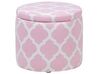 Storage Footstool Pink and White TUNICA_685036