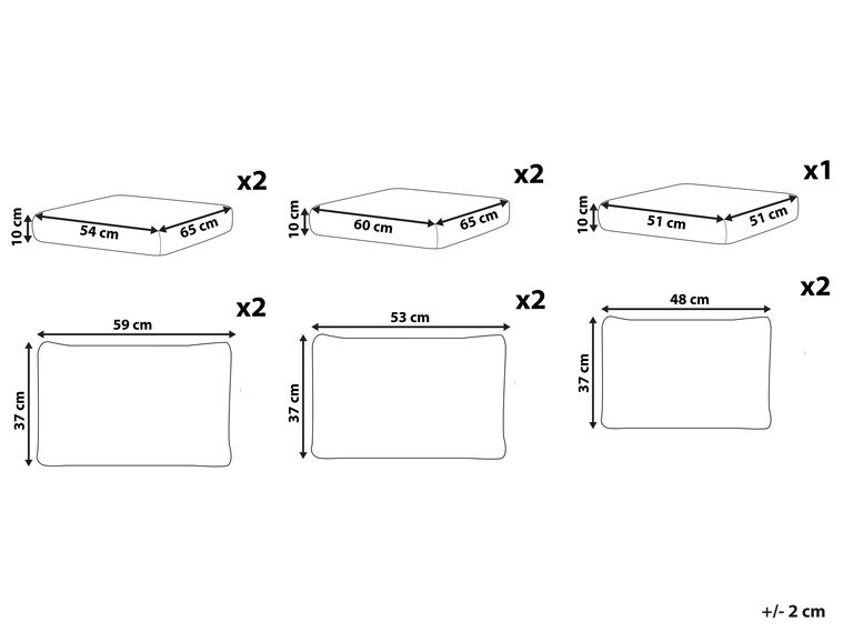 Outdoor Cushion Cover Set Grey MILANO Beliani.co.uk