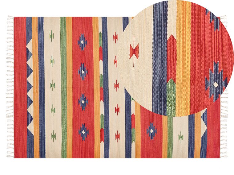 Tappeto kilim cotone multicolore 140 x 200 cm ALAPARS_869799