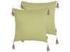 Set of 2 Cushions 45 x 45 cm Green CHMISTAR_902028