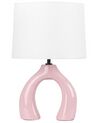 Lampa stołowa ceramiczna różowa ABBIE_891568