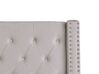 Cama de casal com arrumação em veludo cinzento claro 140 x 200 cm LUBBON_833906