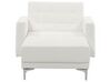 Faux Leather Chaise Lounge White ABERDEEN_739549