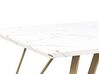 Jedálenský stôl s mramorovým efektom 150 x 80 cm biela/zlatá MOLDEN_790637
