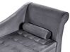 Right Hand Velvet Chaise Lounge with Storage Dark Grey PESSAC_881905