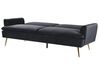 Sofa rozkładana welurowa czarna VETTRE_787976