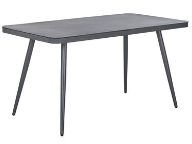  Metal Garden Dining Table 140 x 80 cm Grey LIPARI