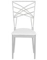 Conjunto de 2 sillas de comedor de metal plateado/blanco GIRARD_782824