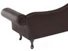 Left Hand Faux Leather Chaise Lounge Brown LATTES_681422