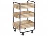 3 Tier Kitchen Trolley Light Wood with Black FORMIA_792091