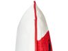 Sada 2 bavlnených vankúšov s abstraktným vzorom 45 x 45 cm biela a červená PERIWINKLE_914171