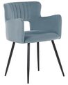Conjunto de 2 sillas de comedor de terciopelo azul claro/negro SANILAC_847117