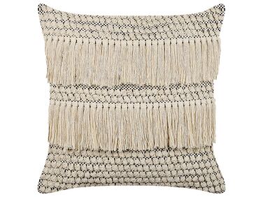 Cotton Cushion with Tassels 45 x 45 cm Beige IRESINE