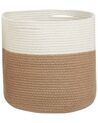Textilkorb Baumwolle weiss / beige ⌀ 34 cm 2er Set ARDESEN_840446