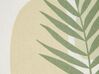 Lot de 2 coussins avec motif feuille 45 x 45 cm vert et beige MICROSORUM_810688