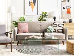 3-istuttava vuodesohva sametti ruskeanharmaa SENJA