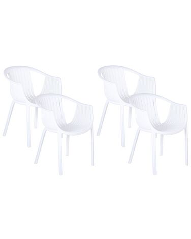 Sada 4 záhradných stoličiek biela NAPOLI