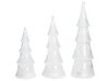 Lot de 3 statuettes déco sapins de Noël blancs avec LED KIERINKI_787470