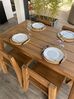 Trädgårdsmöbelset av bord och 6 stolar akaciaträ LIVORNO_824409