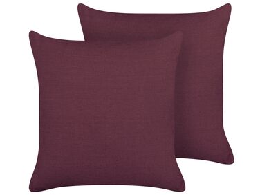 Set di 2 cuscini lino viola 45 x 45 cm SAGINA