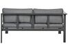 Lounge Set Kunstholz schwarz 5-Sitzer Auflagen beige mit zusätzlichen Bezügen grau MESSINA_878248