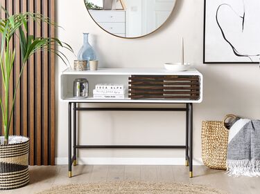 Console Table White and Dark Wood RIFLE
