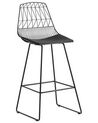 Set of 2 Metal Bar Chairs Black PRESTON_868853