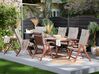 Trädgårdsmöbelset av bord och 6 stolar med dynor grå/beige TOSCANA_782009