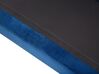 Canapé angle à gauche en velours bleu foncé 4 places avec pouf OSLO_744163