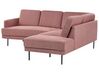 Left Hand 4 Seater Fabric Corner Sofa Pink Brown BREDA_885931
