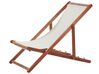 Acacia Folding Deck Chair Dark Wood with Off-White ANZIO_779432