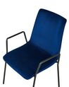 Sada 2 sametových židlí tmavě modré JEFFERSON_788551
