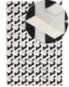Teppich Kuhfell schwarz / grau 140 x 200 cm Patchwork Kurzflor NARMAN_780707