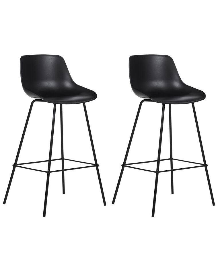 Set of 2 Bar Chairs Black EMMET_902760