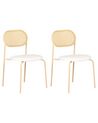 Conjunto de 2 sillas de comedor de metal efecto madera clara ADAVER_888064