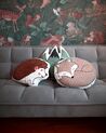 Set of 2 Cotton Kids Cushions Fox 50 x 40 cm Grey DHANBAD_884307