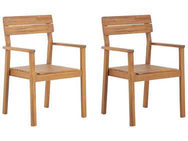 Conjunto de 2 cadeiras em madeira de acácia clara FORNELLI