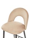 Conjunto de 2 sillas de bar de terciopelo beige/negro/dorado FALTON_795875