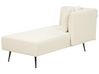 Left Hand Boucle Chaise Lounge White RIOM_883698