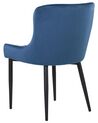Conjunto de 2 sillas de comedor de terciopelo azul marino/negro SOLANO_752169