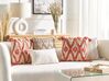 Tufted Cotton Cushion with Tassels 45 x 45 cm Beige and Orange HICKORY_843421