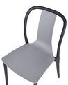 Set of 8 Garden Chairs Grey and Black SPEZIA_901901