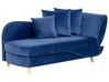Right Hand Velvet Chaise Lounge with Storage Blue MERI II_914275