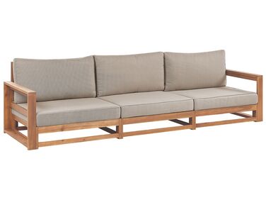 Sofa ogrodowa z-certyfikowanego-drewna-akacjowego 3-osobowa jasna TIMOR II