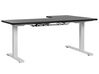 Hörnskrivbord V elektriskt justerbart 160 x 110 cm svart/vit DESTIN II_795476