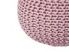 Cotton Knitted Pouffe 50 x 35 cm Pink CONRAD_813940